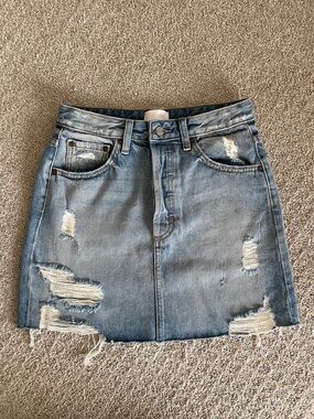 Boyish Light Blue Denim Mini Skirt